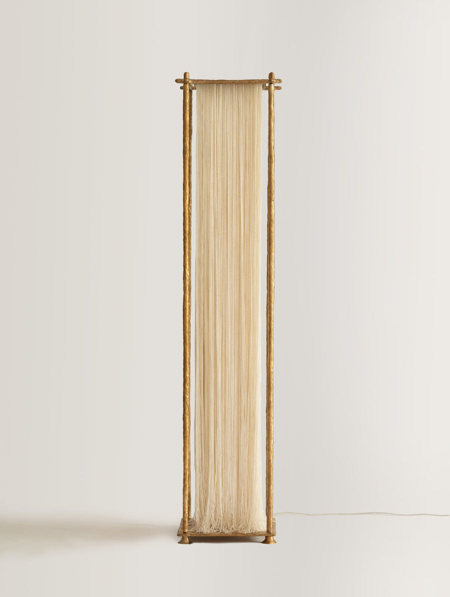 Tiered Silk Tassel Stainless Steel Floor Lamp