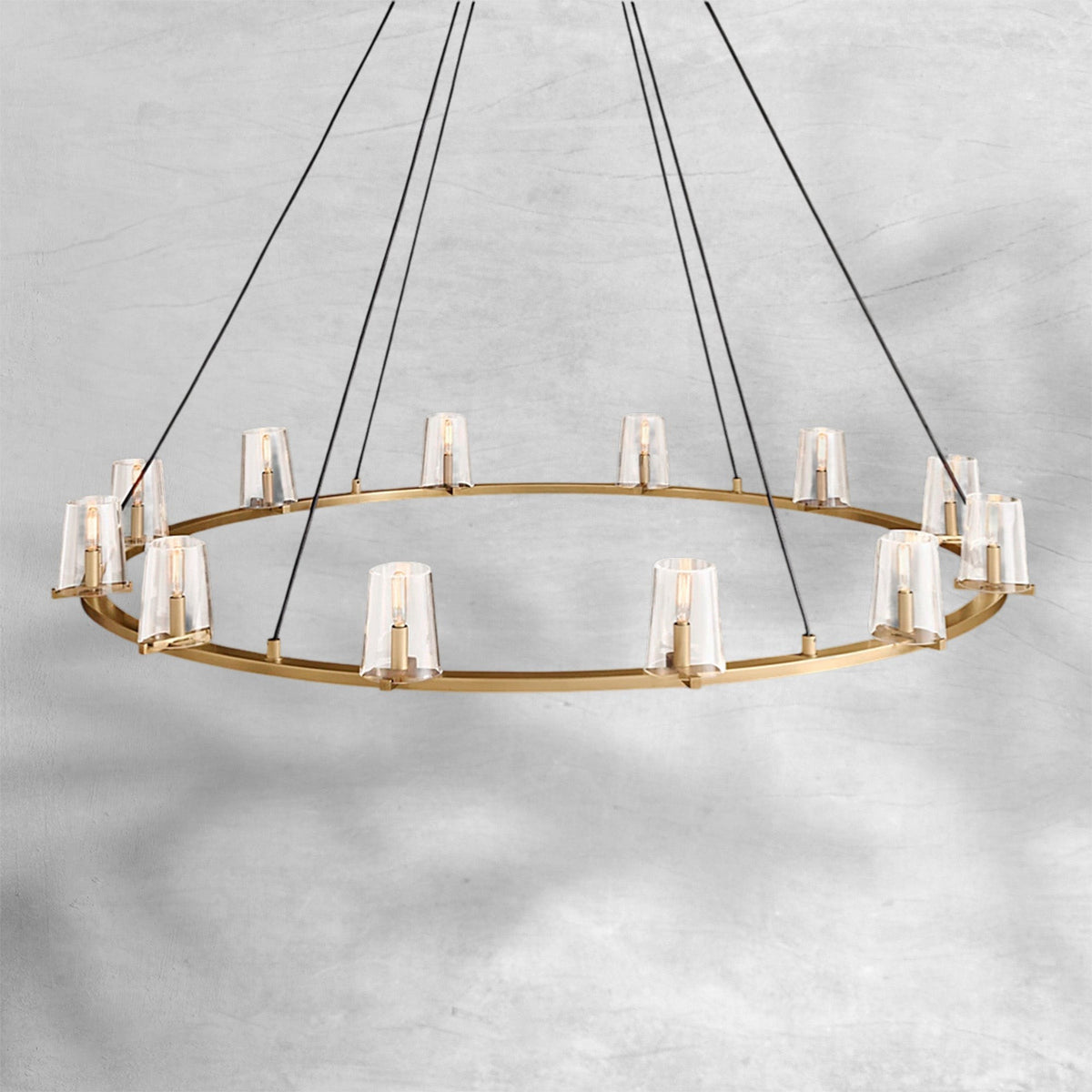 Tiered Steel Frame Faceted Glass Cloud Chandelier