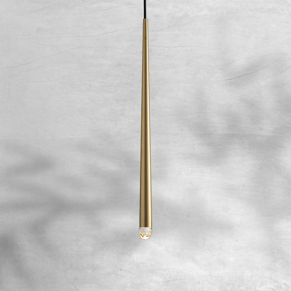 Tiered Steel Pendant with Faceted Glass Polyhedra