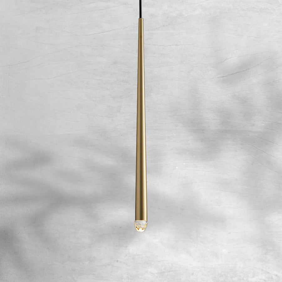 Tiered Steel Pendant with Faceted Glass Polyhedra