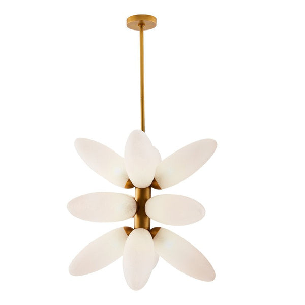 Tiered Swirl Glass and Steel Sputnik Chandelier