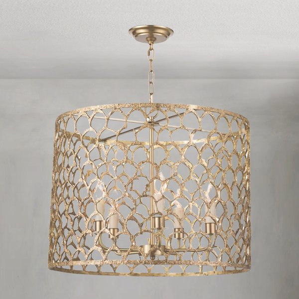 Traditional Natural Brass Candle Style Chandelier