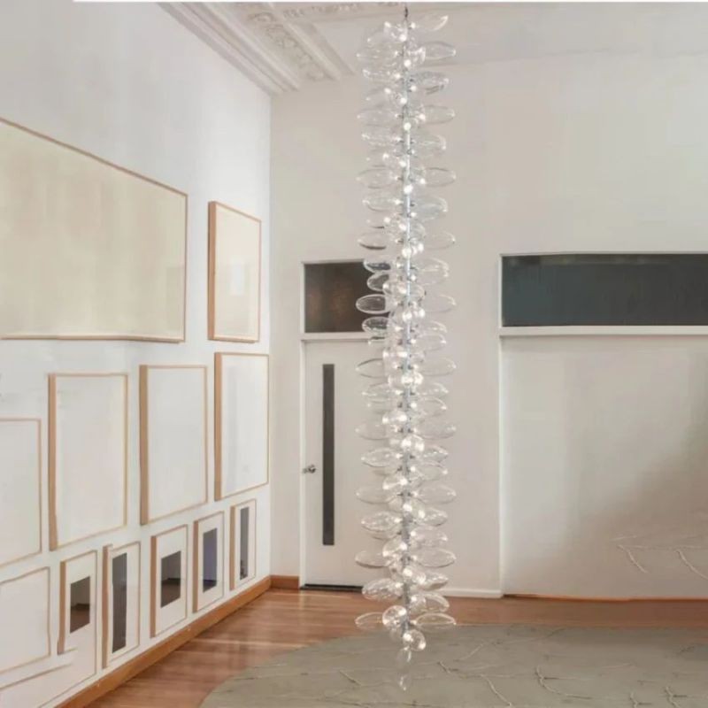 Trailing Glass Globe Cluster Aluminum Chandelier