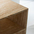 Travertine Open Shelf Side Table - View 5