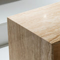 Travertine Open Shelf Side Table - View 6