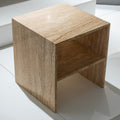 Travertine Open Shelf Side Table - View 2