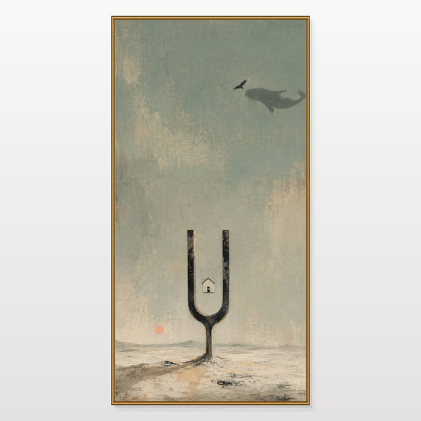 Tuning Fork House Beneath a Drifting Whale