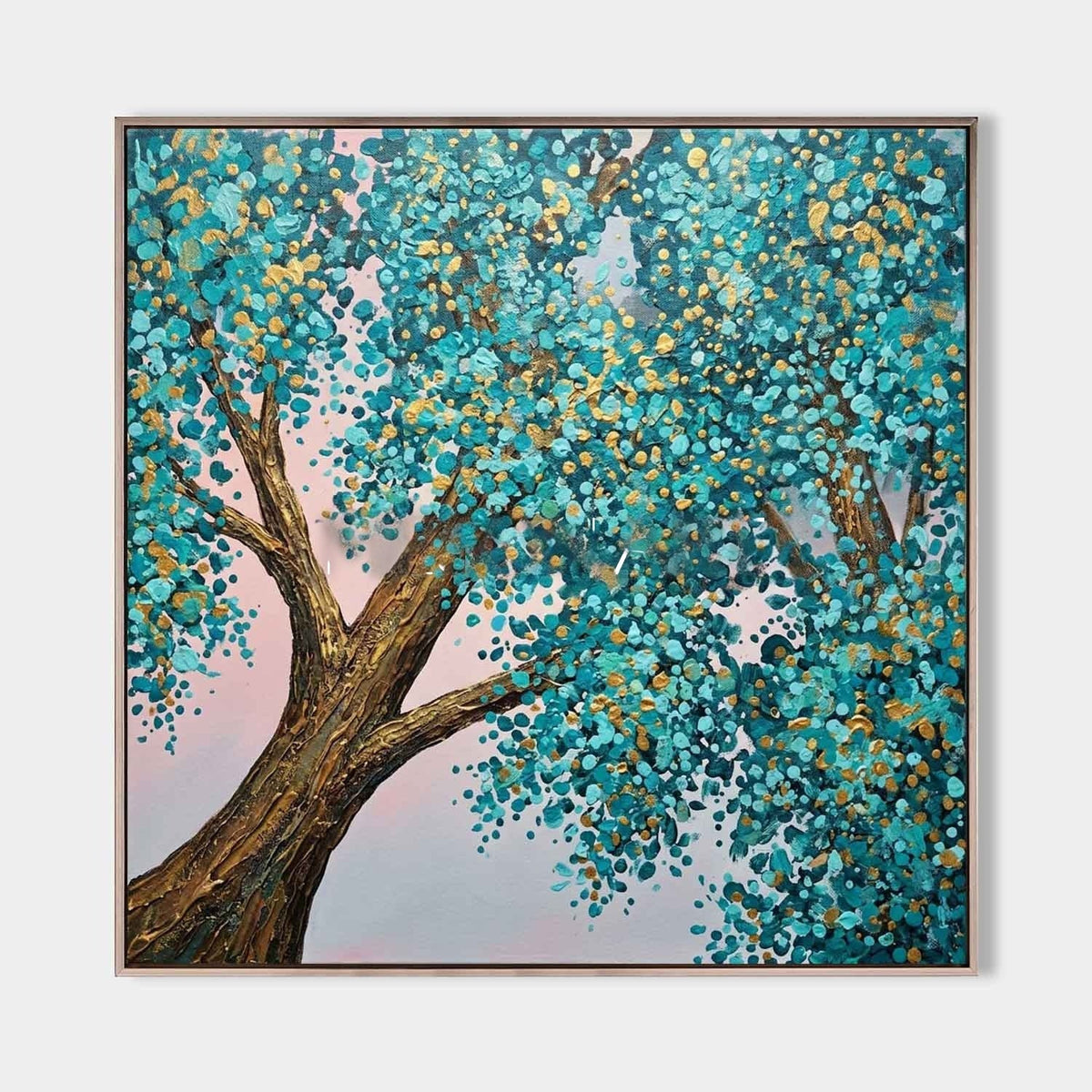Turquoise Canopy with Gold Leaves