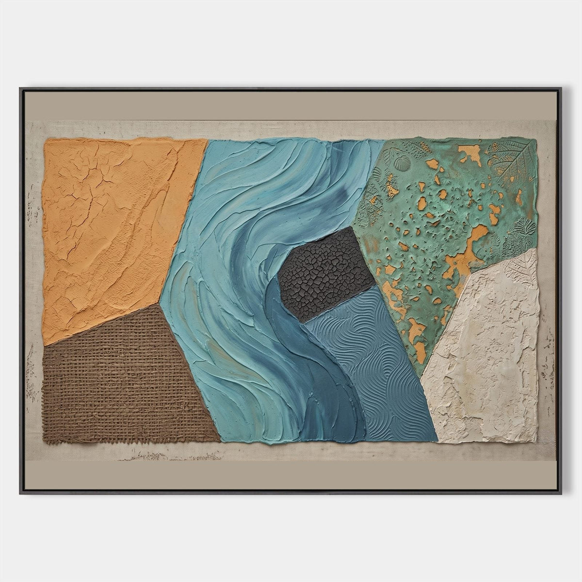 Turquoise River Through Textured Earth