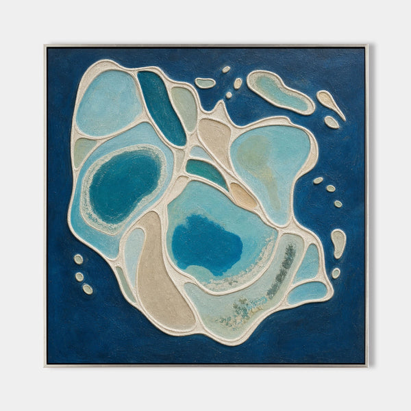 Turquoise Tide Pools in Raised Relief
