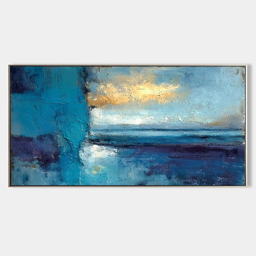 Turquoise Tide Under Golden Clouds