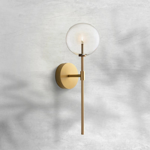 Twin Glass Globe Solid Brass Wall Sconce