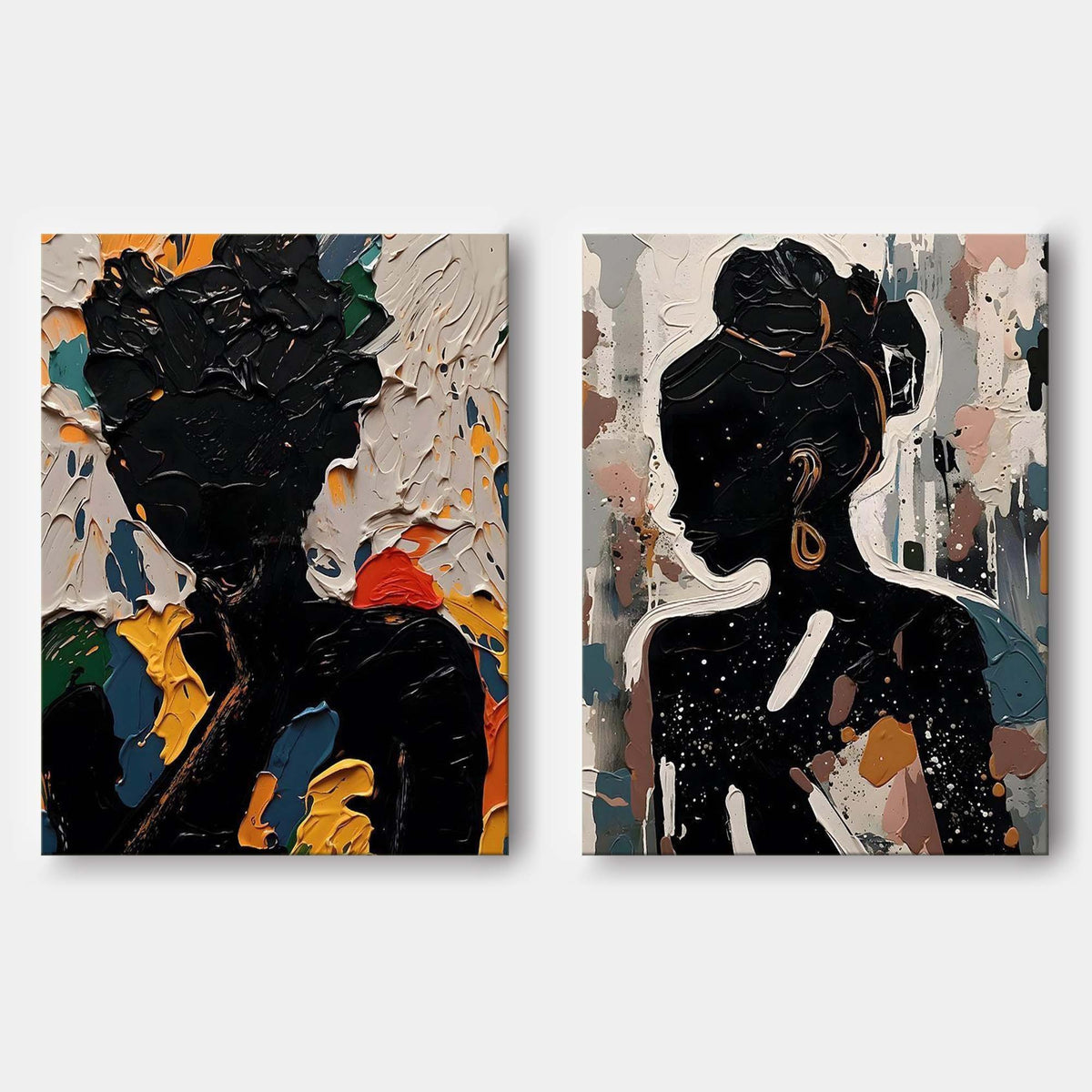 Twin Silhouettes in Textured Color