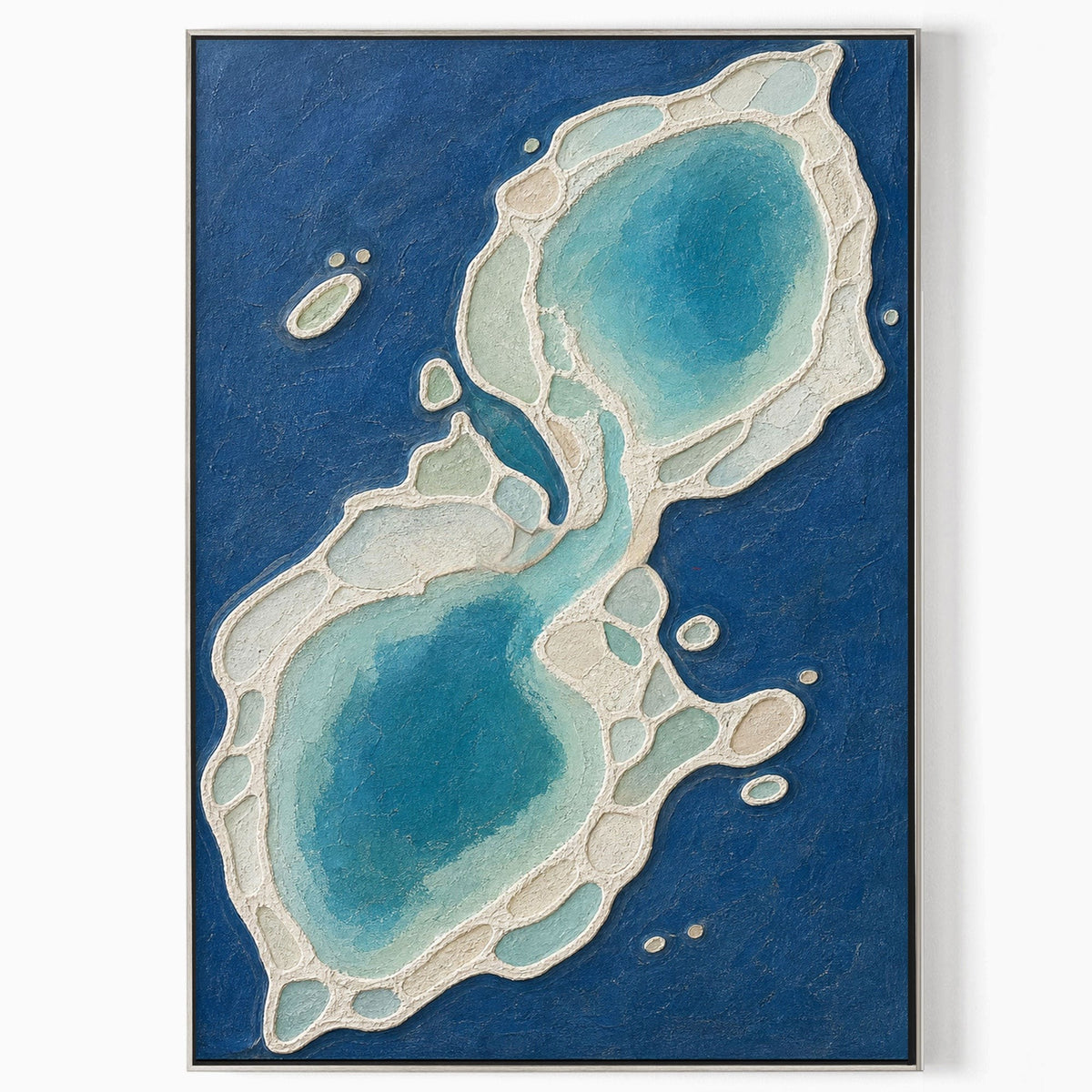 Twin Turquoise Lagoons in Relief