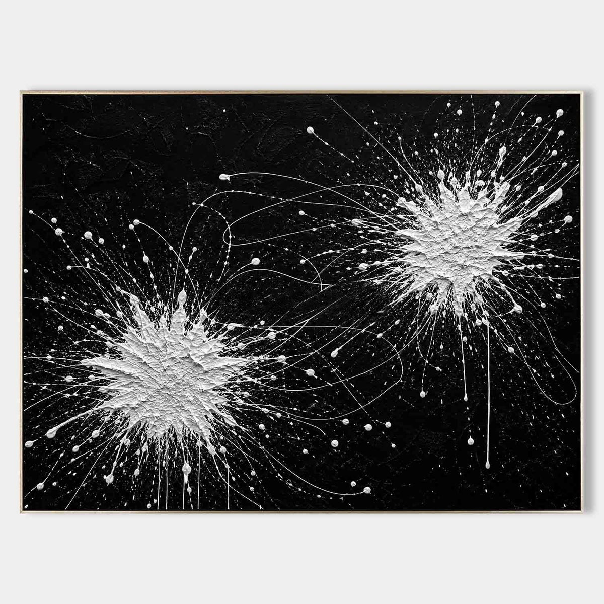 Twin White Bursts on Black