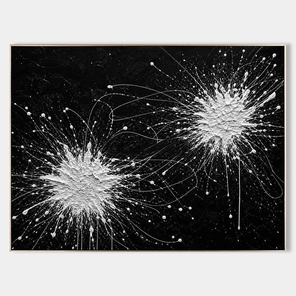 Twin White Bursts on Black