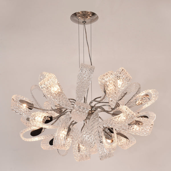 Twisted Glass Rope Cluster Chandelier