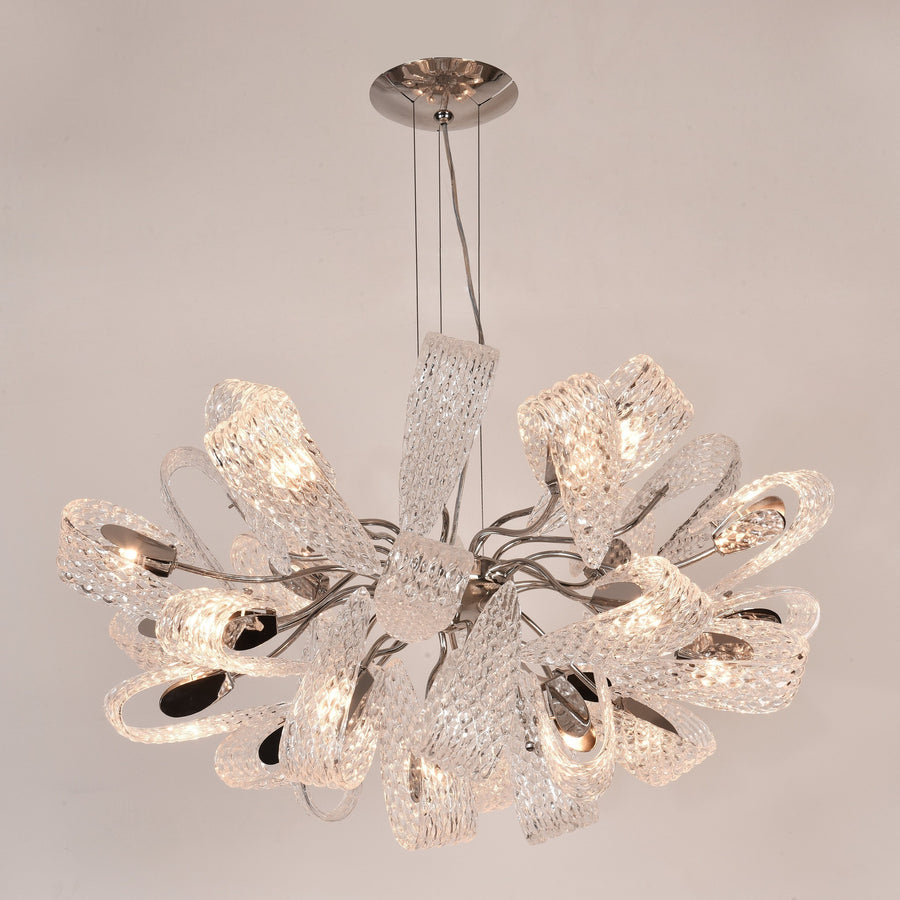 Twisted Glass Rope Cluster Chandelier