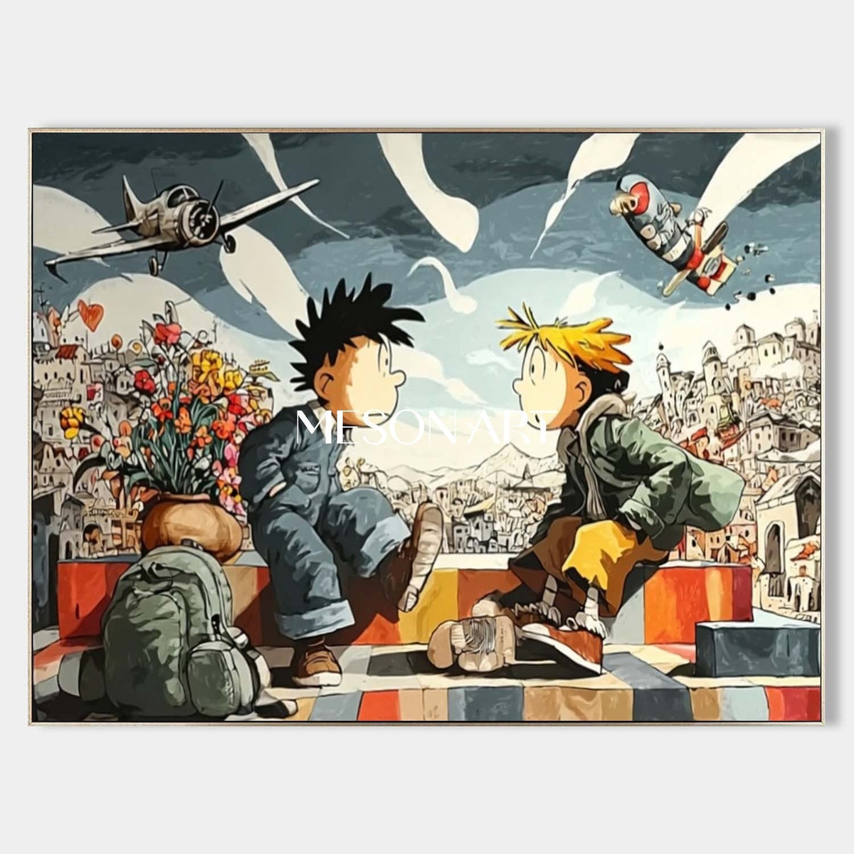 Two Boys on a Rooftop Adventure
