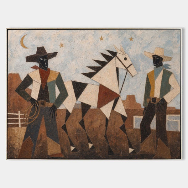 Two Cowboys and a Painted Horse