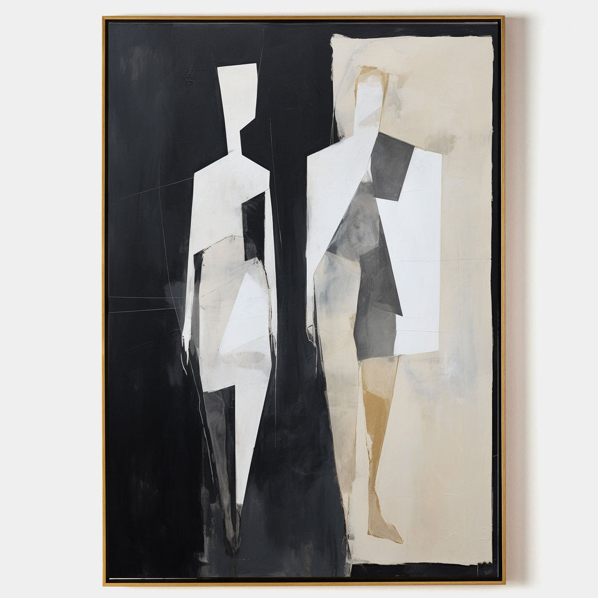 Two Figures in Black and Bone