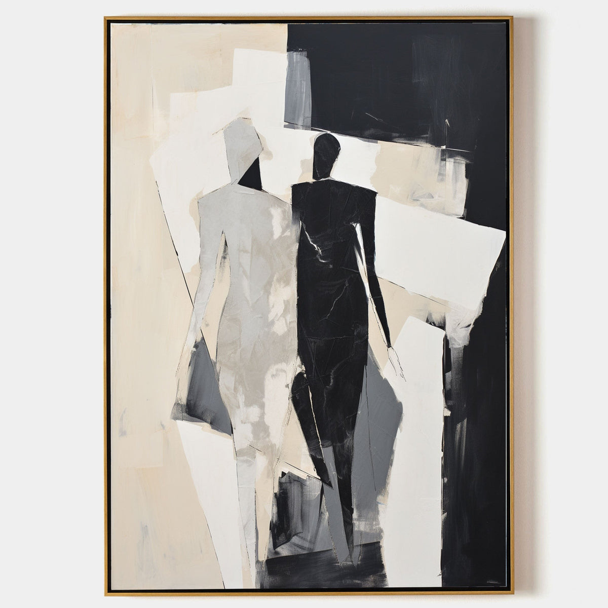 Two Figures in Black and Bone