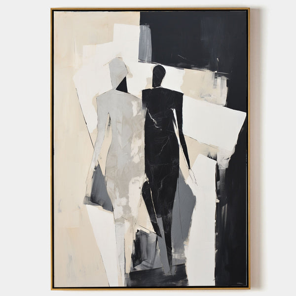 Two Figures in Black and Bone