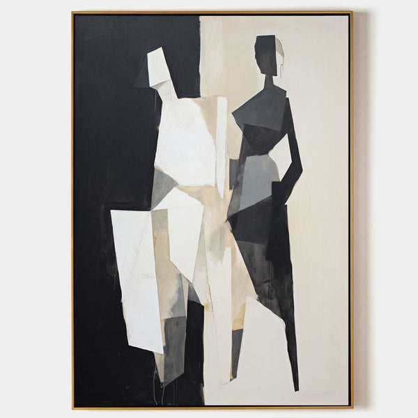 Two Figures in Black and Ivory