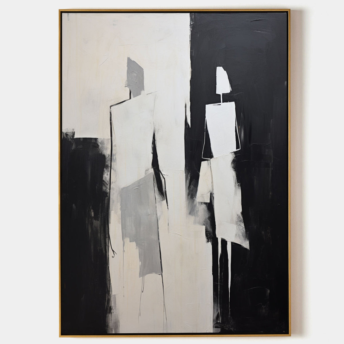 Two Figures in Black and Ivory