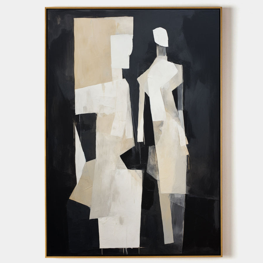 Two Figures in Ivory and Black