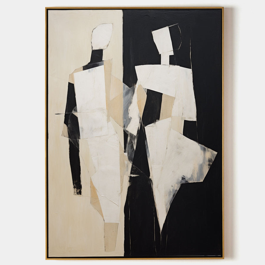 Two Figures in Ivory and Black
