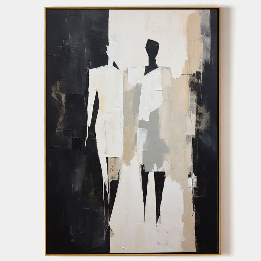 Two Figures in Ivory and Black