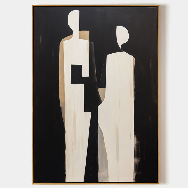 Two Figures in Ivory and Black