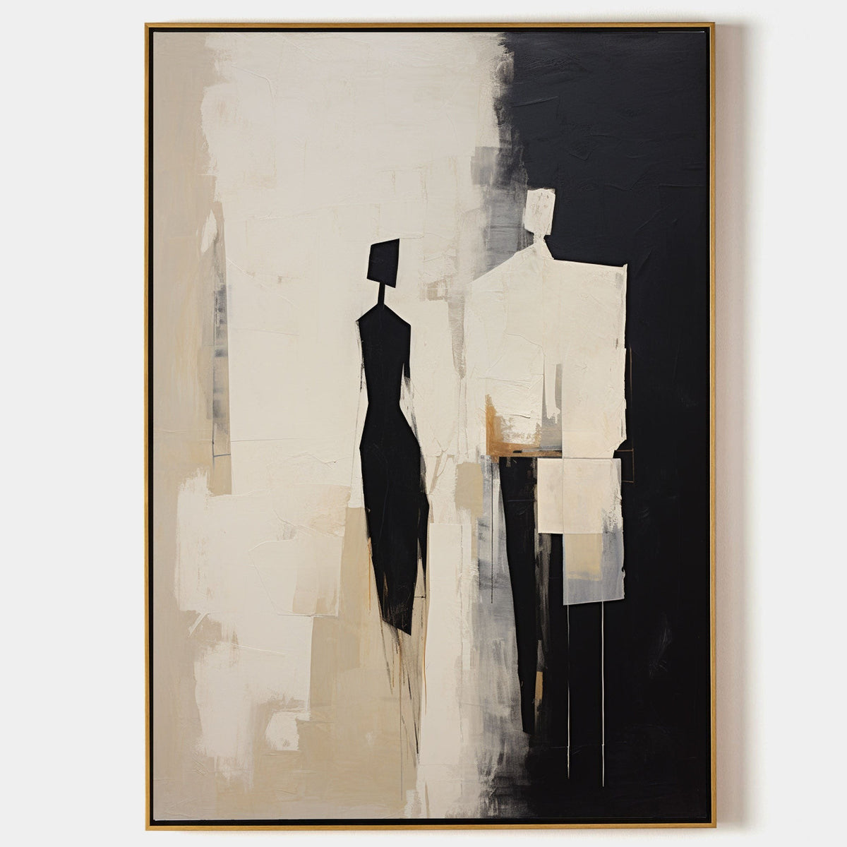 Two Figures in Ivory and Black