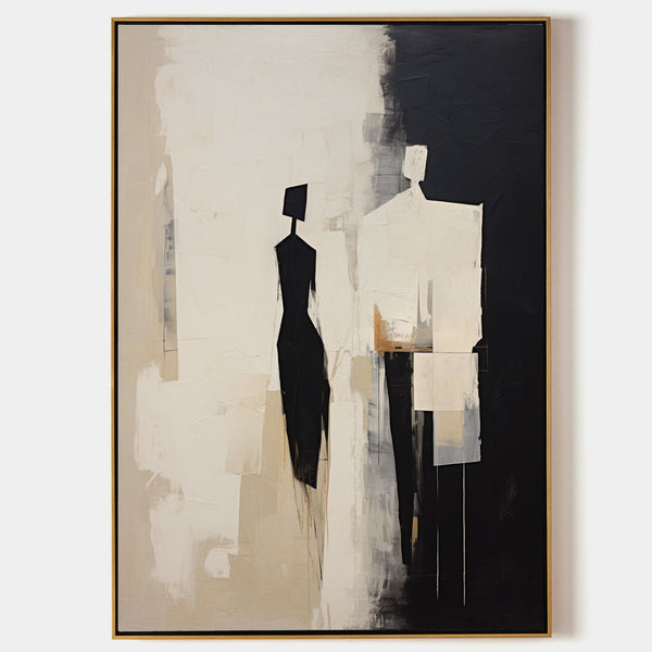 Two Figures in Ivory and Black