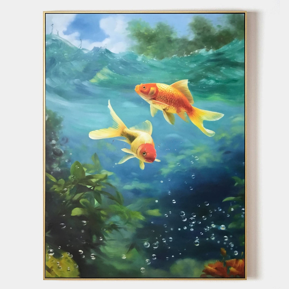 Two Goldfish Beneath the Waves