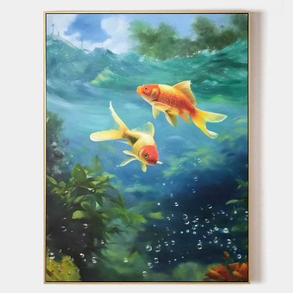 Two Goldfish Beneath the Waves