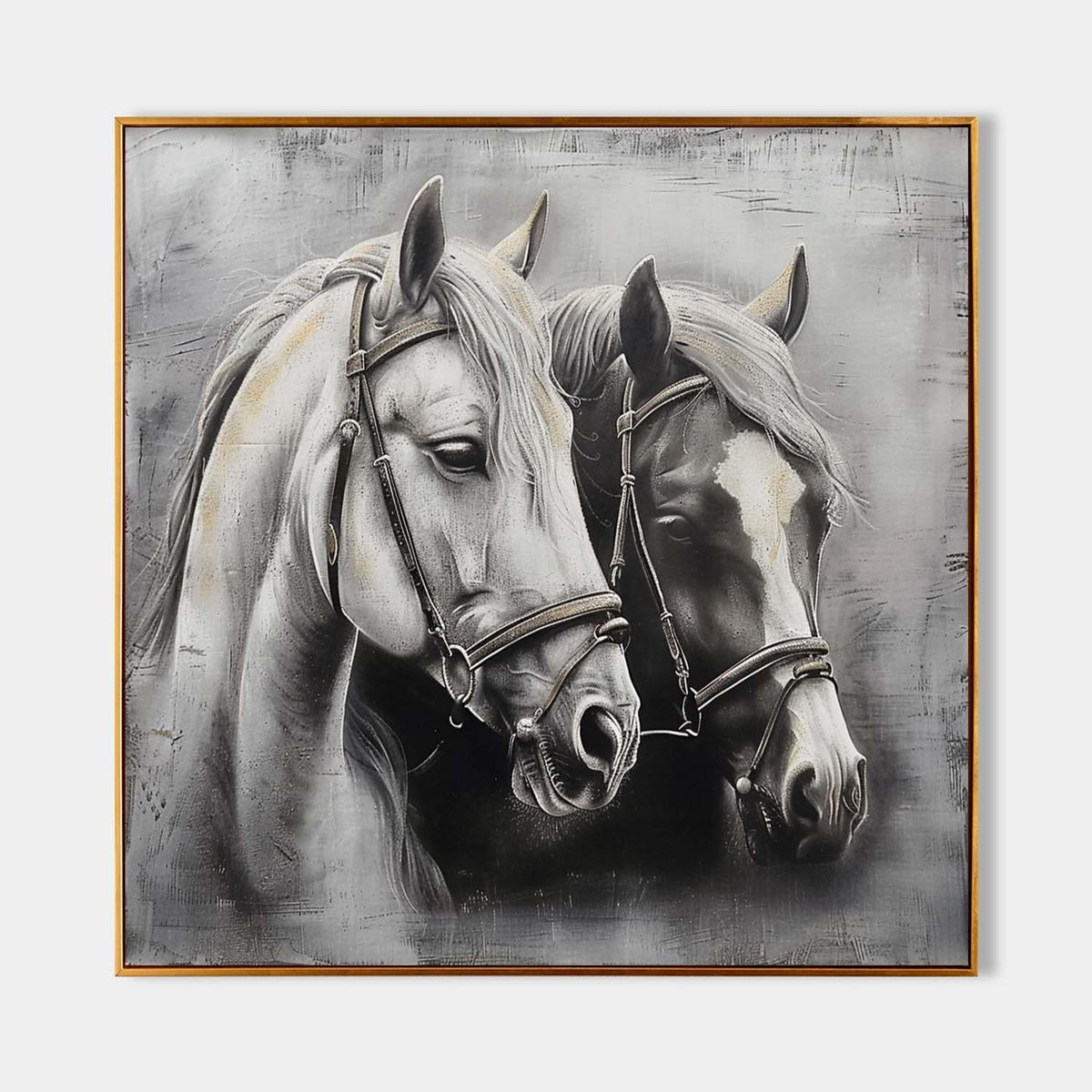 Two Horses in Silver Grey