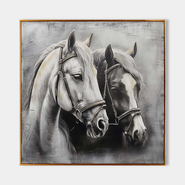 Two Horses in Silver Grey