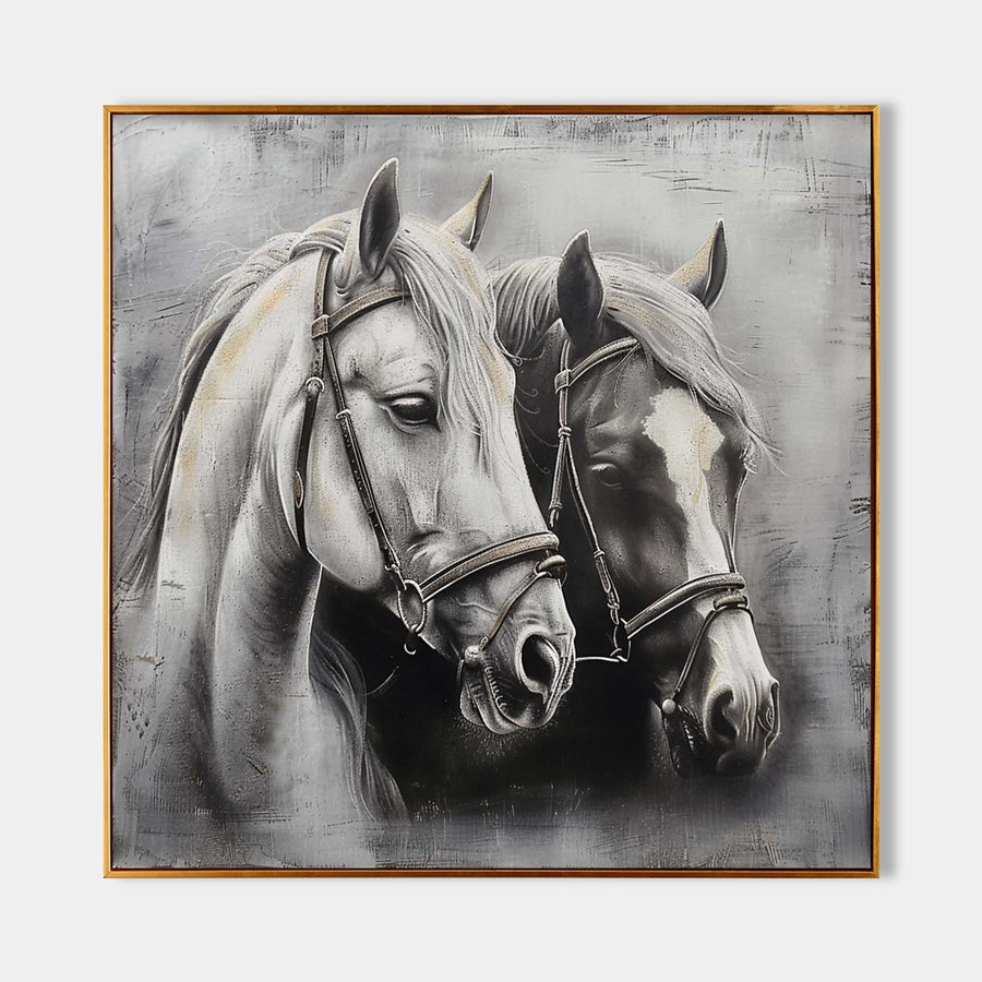 Two Horses in Silver Grey