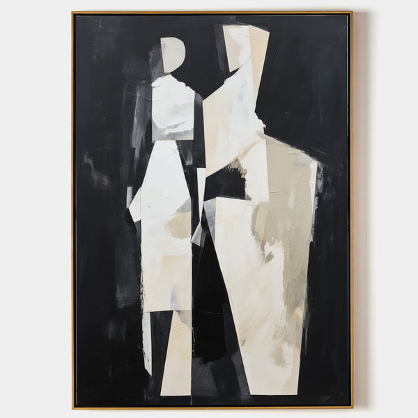 Two Ivory Figures on Black