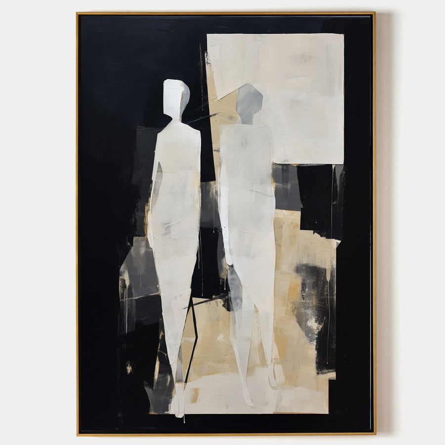 Two Pale Figures on Black