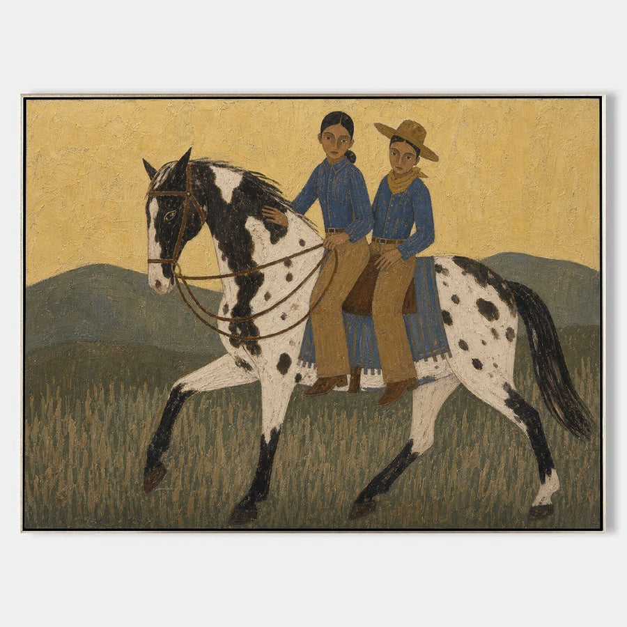 Two Riders on a Spotted Horse