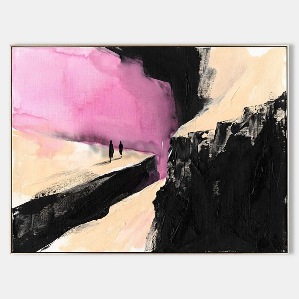 Two Walkers on a Pink Ridge