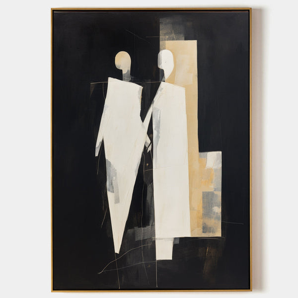 Two White Figures on Black