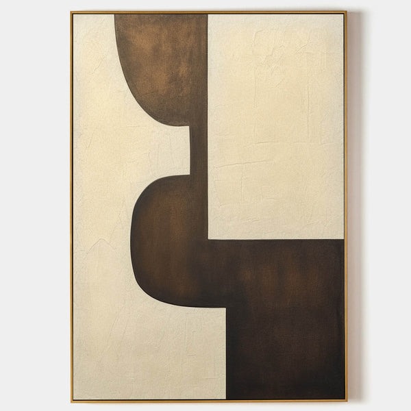 Umber Silhouette on Textured Cream