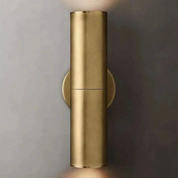 Unlacquered Brass Up and Down Glass Wall Sconce