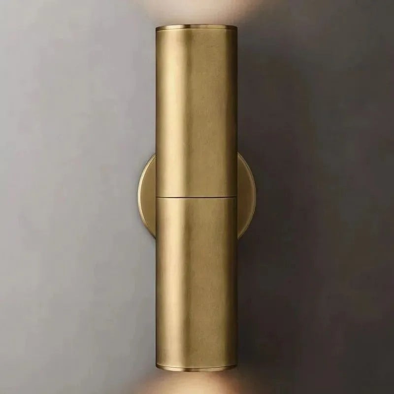 Unlacquered Brass Up and Down Glass Wall Sconce
