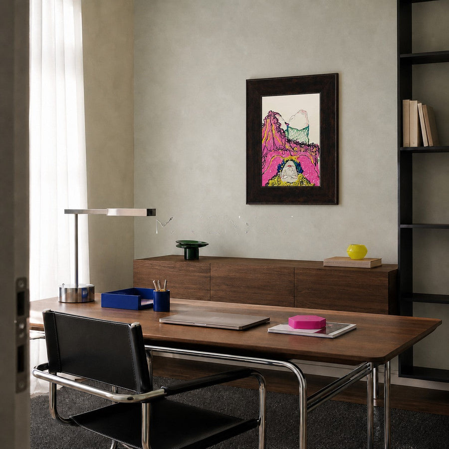 Upside-Down Figure in Magenta Drapery