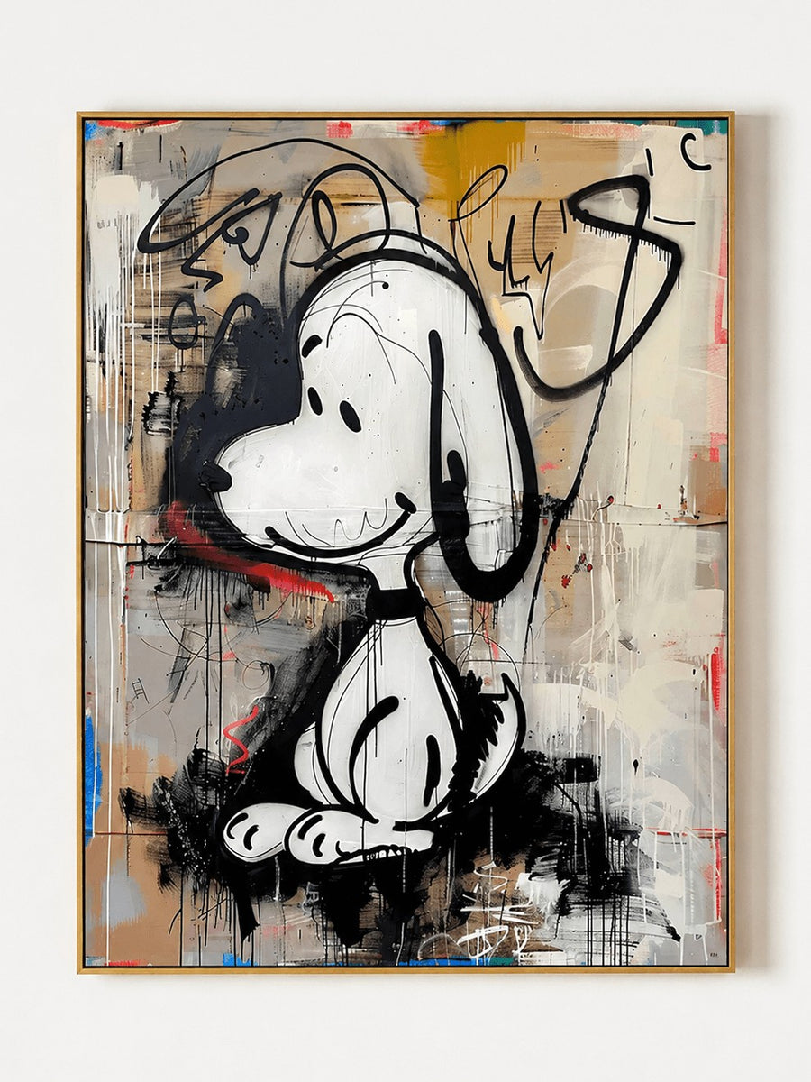 Urban Graffiti Wall Art, Cartoon Beagle Daydream